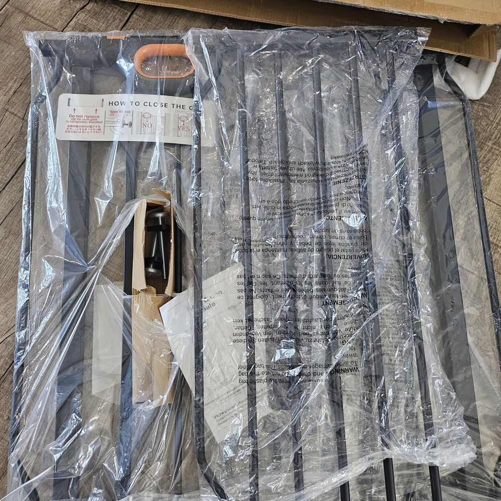 Black Metal Home Gate with Orange Handle - Unbranded